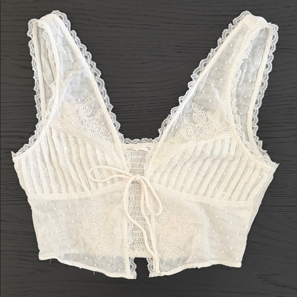 Zara white Lace Top
